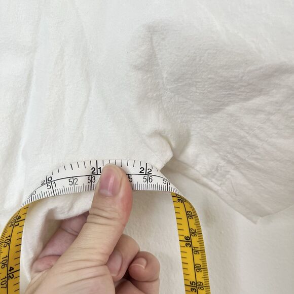 VTG Megan Moore Dress Sz L White Embroidered Button Cottagecore - Picture 10 of 11